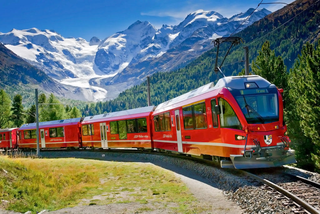 Bernina red train
